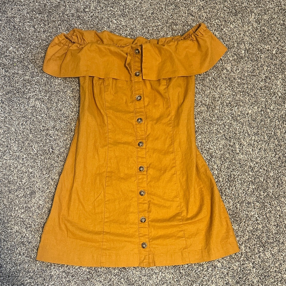 Express Strapless burnt orange Dress